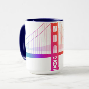 Caneca O estilo do arco-íris de golden gate bridge  