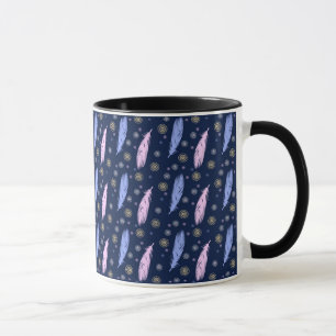 Caneca o estilo do boho empluma-se o teste padrão