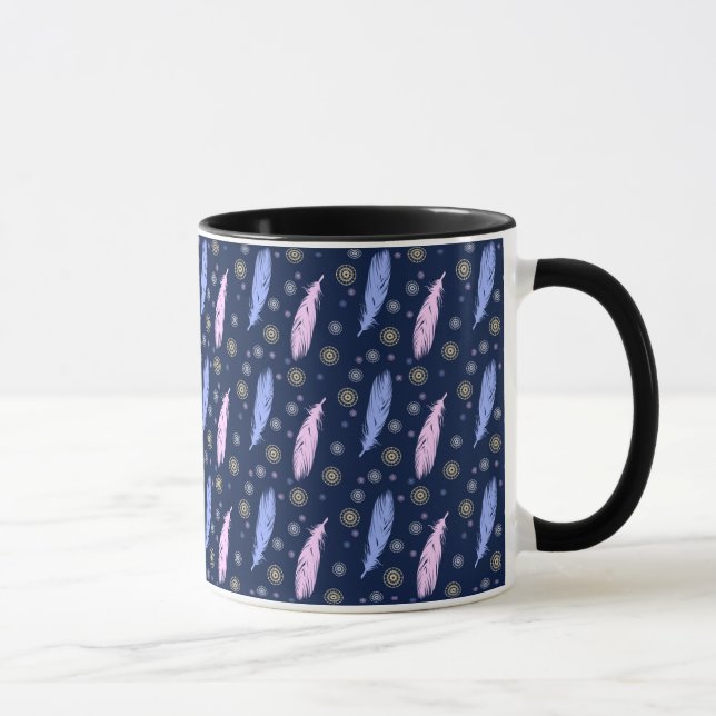 Caneca o estilo do boho empluma-se o teste padrão (Direita)