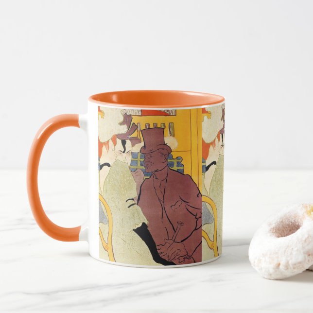 Caneca O Flirt (inglês) de Toulouse Lautrec (Com Donut)