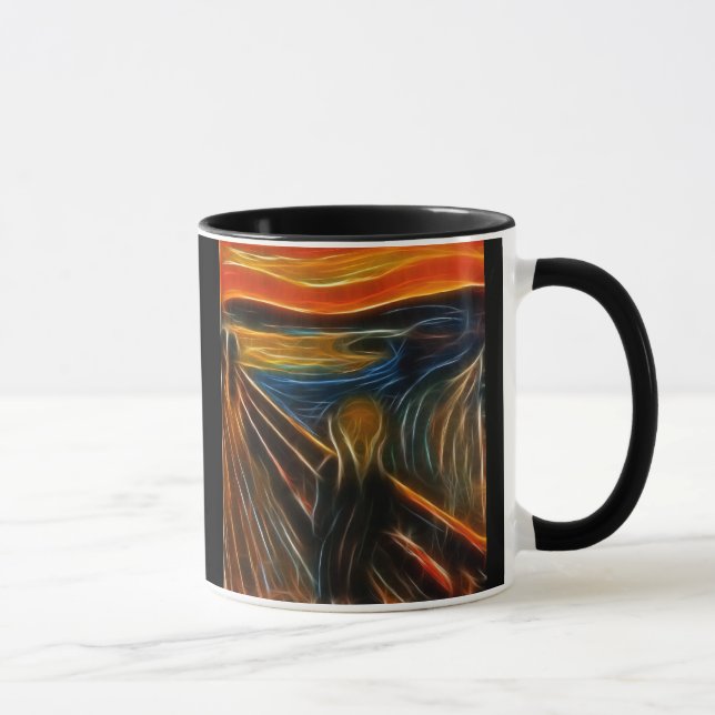 Caneca O Fractal do gritar que pinta Edvard Munch (Direita)