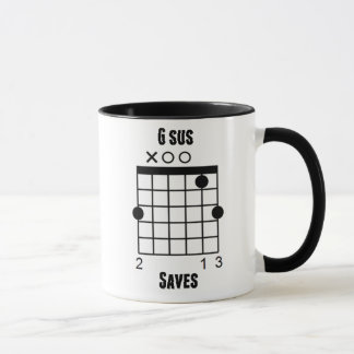 Caneca O G-Sus engraçado da corda da guitarra do