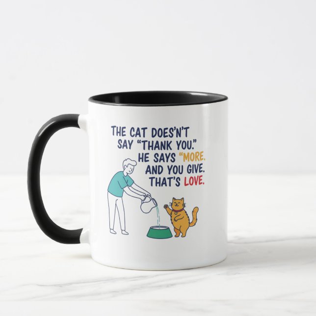 Caneca "O Gato Diz Mais" Café de Cerâmica (Esquerda)
