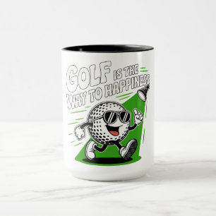Caneca O golfe é o caminho para a felicidade