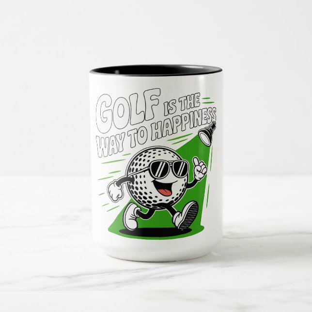 Caneca O golfe é o caminho para a felicidade (Centro)
