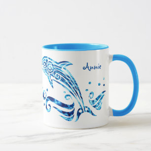 Caneca O golfinho é minha alegria azul do fuzileiro naval