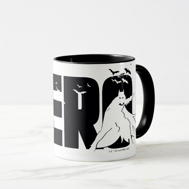 Caneca O Gráfico "Herói" do Batman (Frente Esquerda)