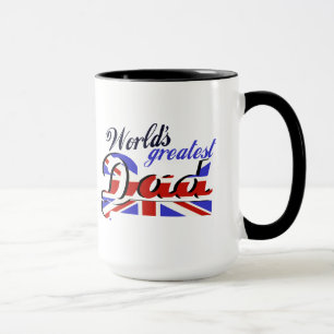 Caneca O grande pai do mundo com bandeira inglesa