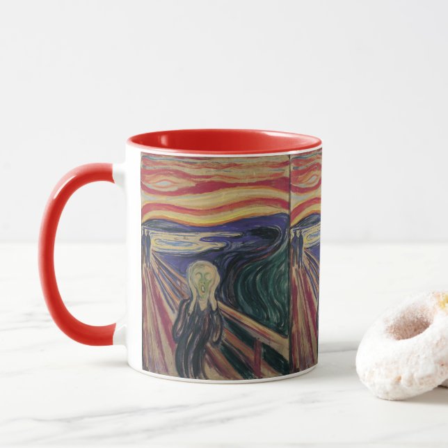 Caneca O Gritar de Edvard Munch, expressionismo venenoso (Com Donut)