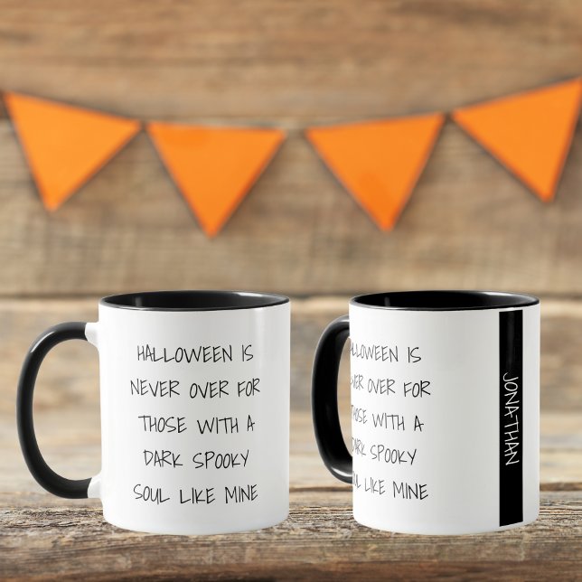 Caneca O Halloween Negro Engraçado Personalizado Nunca Ac (Criador carregado)