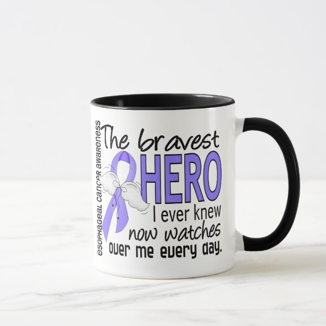 Caneca O herói o mais bravo eu conheci nunca o cancer (Direita)