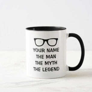 Caneca O homem mito lenda óculos de leitura pretos café