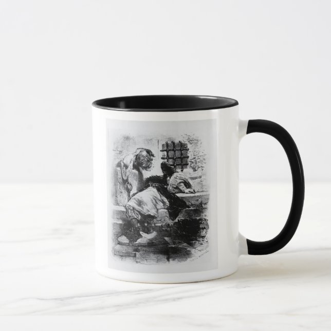 Caneca O homem na máscara do ferro em sua prisão (Direita)