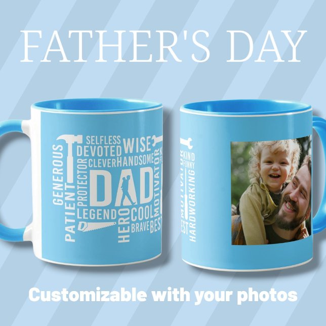 Caneca O Homem O Pai Do Mito A Legenda Fotografia Persona (The Man The Myth Daddy The Legend custom photo Mug)