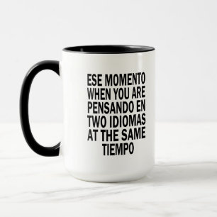 Caneca O inglês espanhol bilíngüe 15 onça dois tonificou