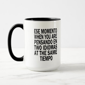 Caneca O inglês espanhol bilíngüe 15 onça dois tonificou