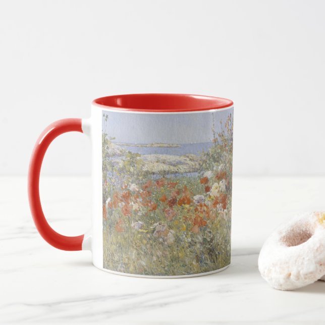 Caneca O Jardim de Celia Thaxter por Frederick Childe Has (Com Donut)