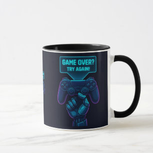 Caneca O Jogo Acabou? Tente De Novo! - Gamer Mug Futuro