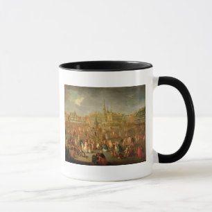 Caneca O lugar grande durante o carnaval, Cambrai, 1765