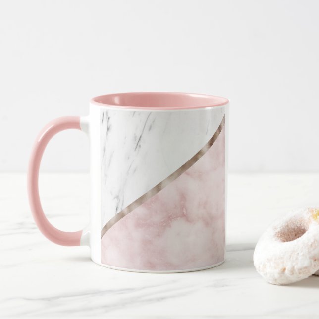 Caneca O mármore nubla-se a geometria (Com Donut)