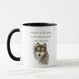 Caneca O melhor amigo, Lobo de Cotação Inspiracional, C