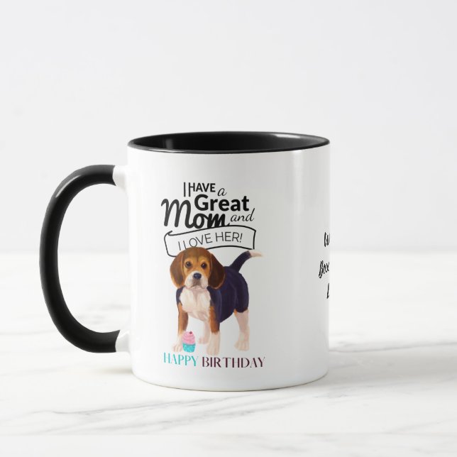Caneca O MELHOR BEAGLE DOG MOM Personalizado (Esquerda)