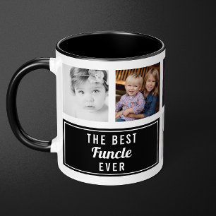 Caneca O Melhor Funcle de Todos os Tempos Colagem de Foto