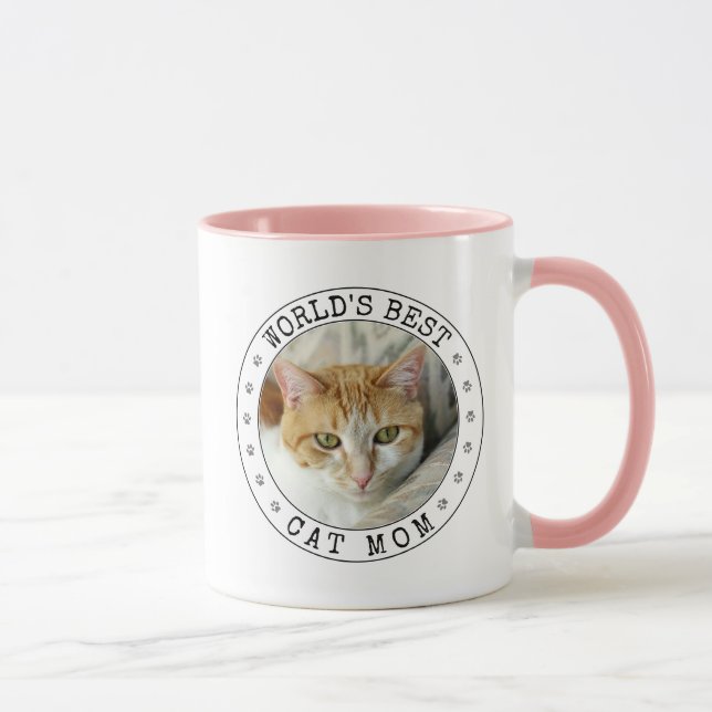 Caneca O Melhor Gato Da Mãe Foto Da Pata Impressa (Direita)