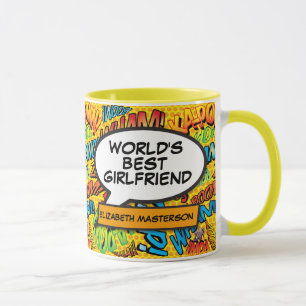 Caneca O melhor Namorada do mundo em quadrinhos modernos