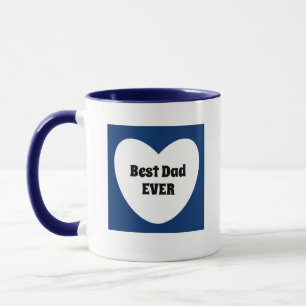 Caneca O melhor Pai do coração branco azul Marinho giro