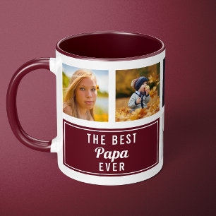 Caneca O Melhor Papai de Todos os Tempos Burgundy Colagem