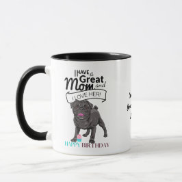 Caneca O MELHOR PUG DOG MOM personalizado