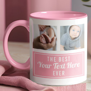 Caneca O Melhor Seu Texto Aqui Sempre Rosa Foto Personali