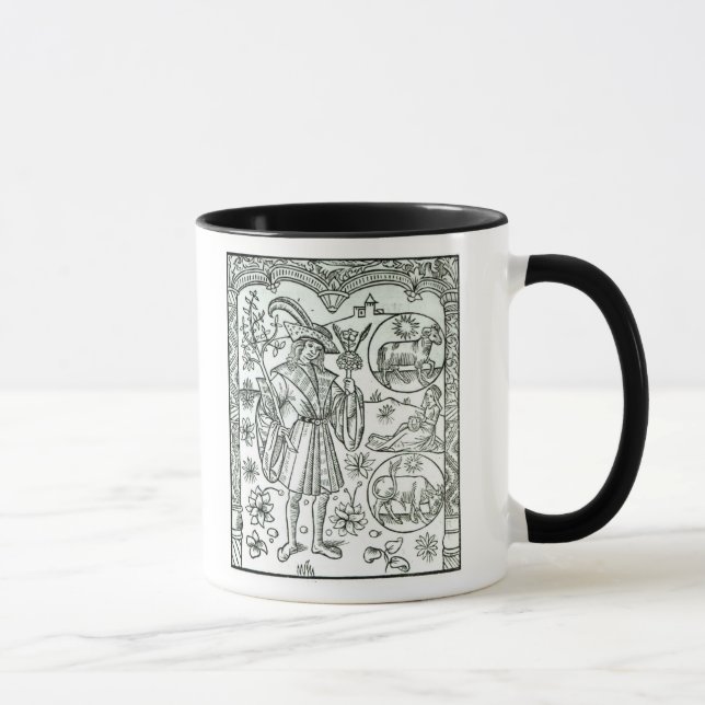 Caneca O mês de abril com sol astrológico assina (Direita)