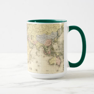 Caneca O mundo na projeção de Mercator   1840