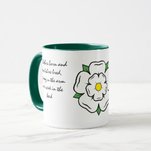 Caneca O nascer Yorkshire foi criado. White Rose Editável
