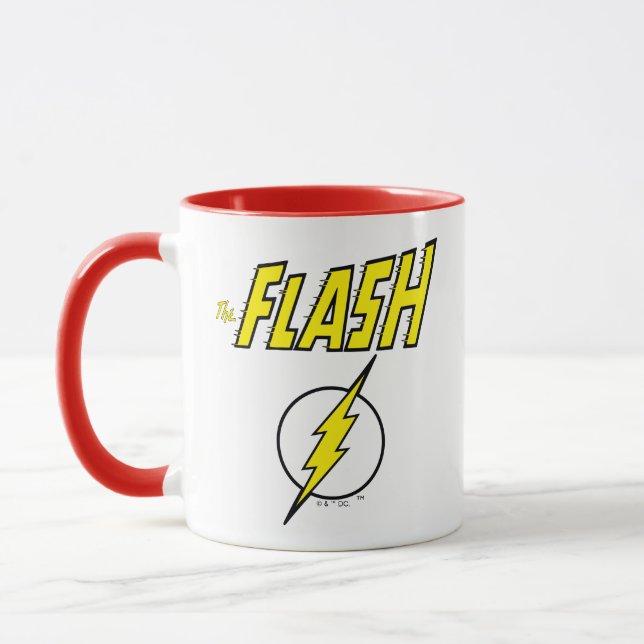 Caneca O Nome do Flash & Logotipo do Raio (Esquerda)
