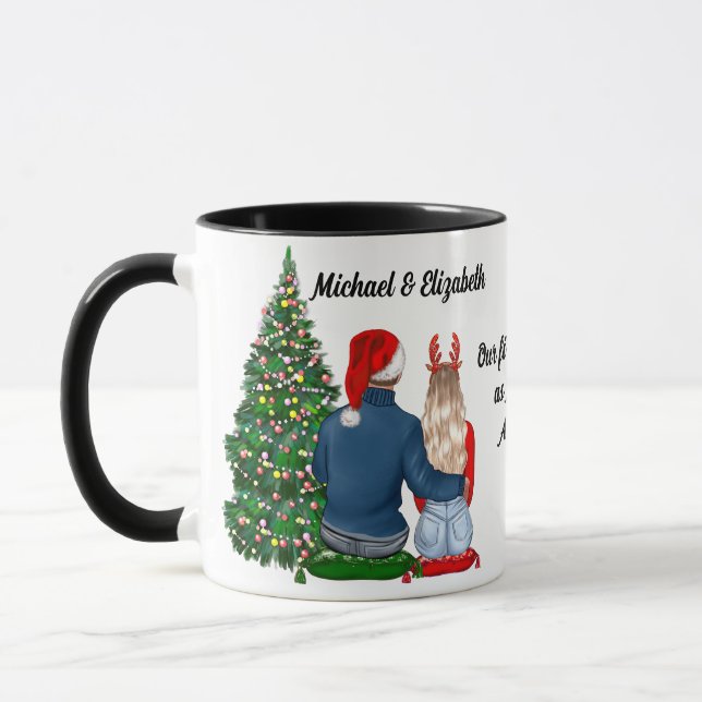 Caneca O Nosso Primeiro Natal Como Uma Lata De Café Casal (Esquerda)