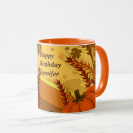 Caneca O outono de outono de outono deixa o presente de a