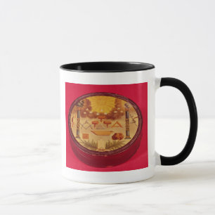 Caneca O Oval pintou a caixa, com símbolos da maçonaria