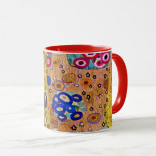 Caneca O padrão de beijo de Gustav Klimt, Art Nouveau