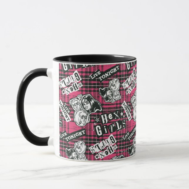 Caneca O padrão de Xadrez das garotas hexadecimais (Esquerda)