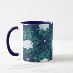 Caneca O Padrão do Lotus Midnight White