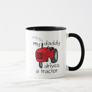 Caneca O pai conduz um trator