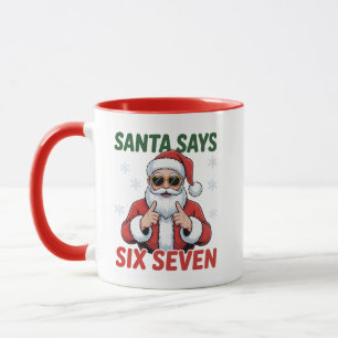 Caneca O Papai Noel Diz Seis Sete 6 7 Citação Engraçada d