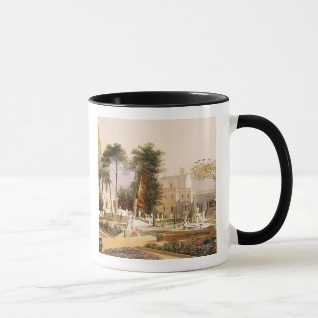 Caneca O Parterre nos jardins em Wilton, o assento de (Direita)