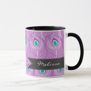 Caneca O pavão moderno empluma-se na moda e personaliza