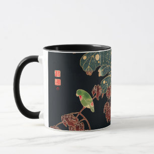 Caneca O Periquito por Ito Jakuchu Arte Japonesa de Pássa