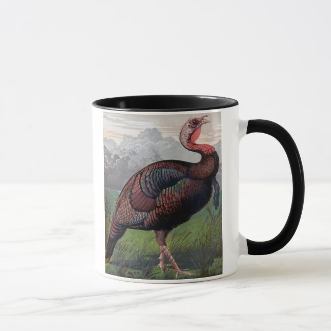 Caneca O peru americano selvagem, ilustração de ' (Direita)