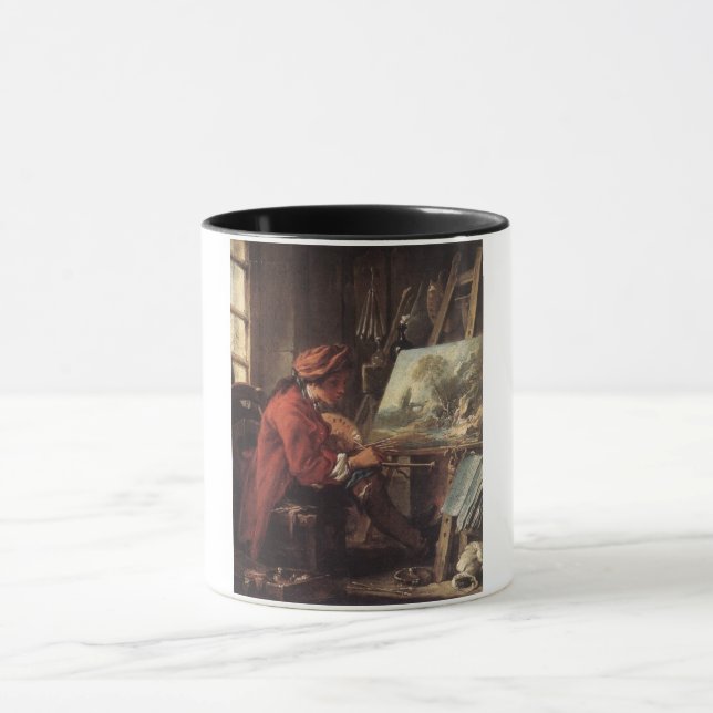 Caneca O Pintor em Seu Estúdio (de François Boucher) (Centro)